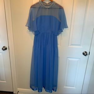 Vintage Victor Costa for Saks  Blue Party Dress